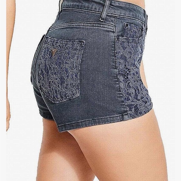 GUESS Dark Blue and Black Lace set bustier and short - Picture 6 of 16